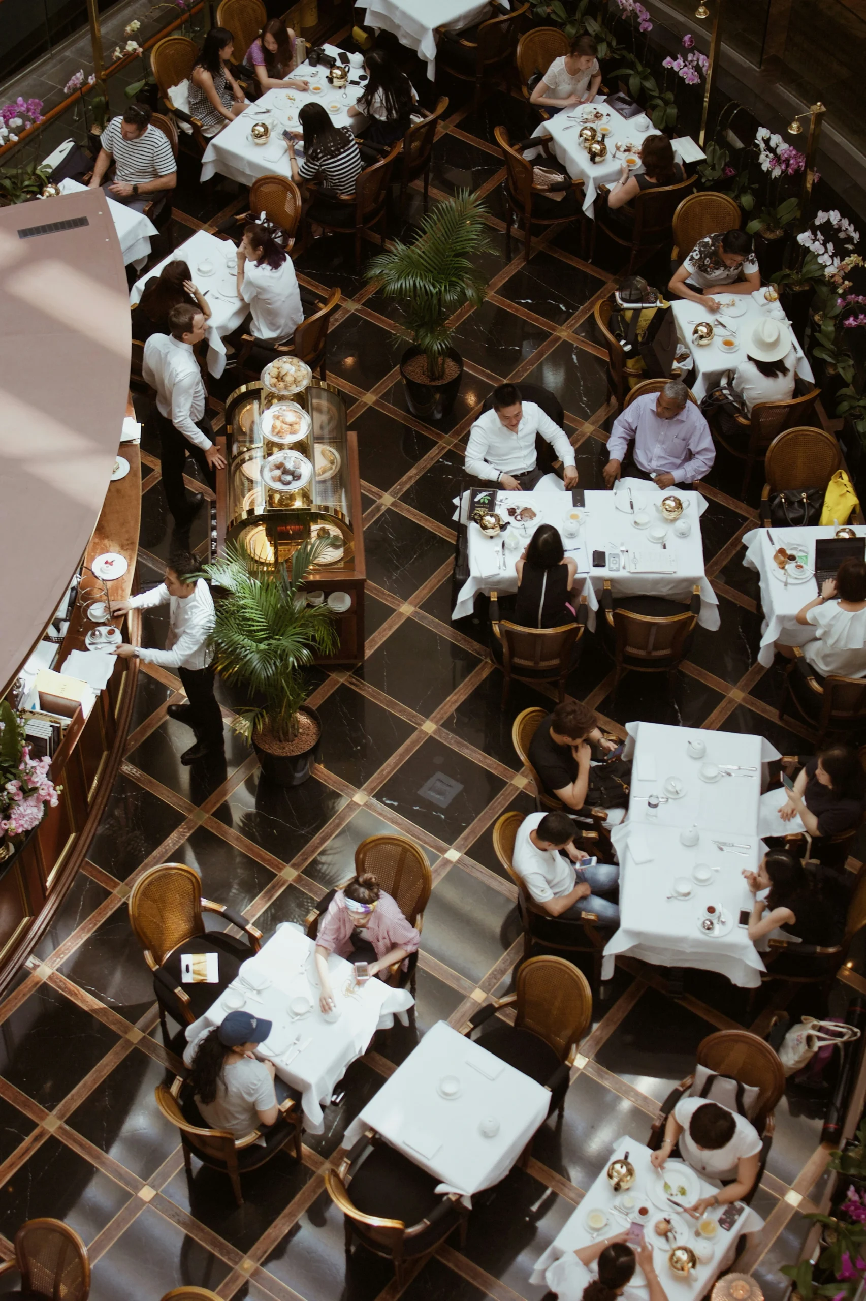 Restaurant interior with tables and chairs, potential accident hazards in Tampa, Florida