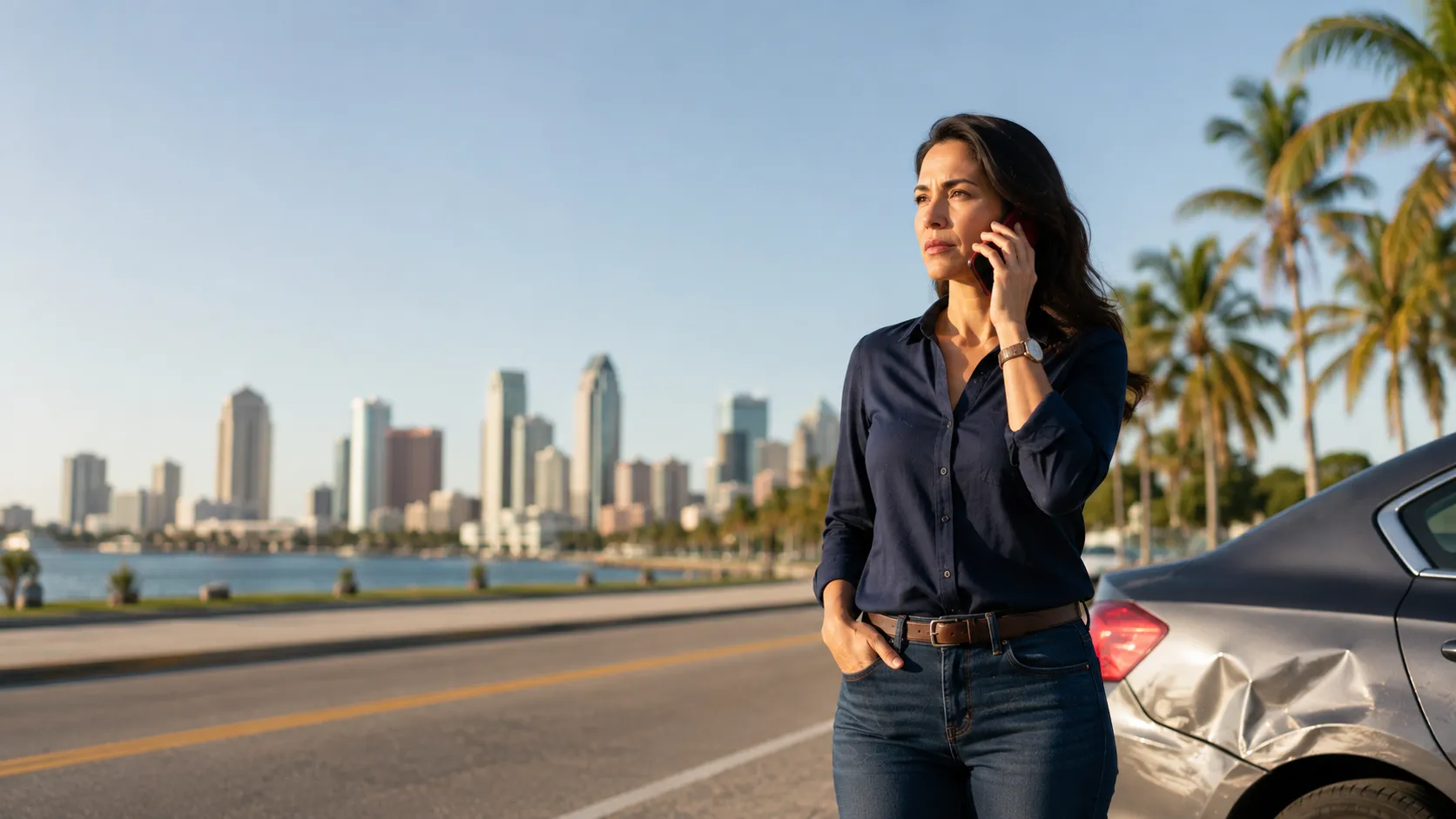 Tampa car accident lawyer meeting with an injured client