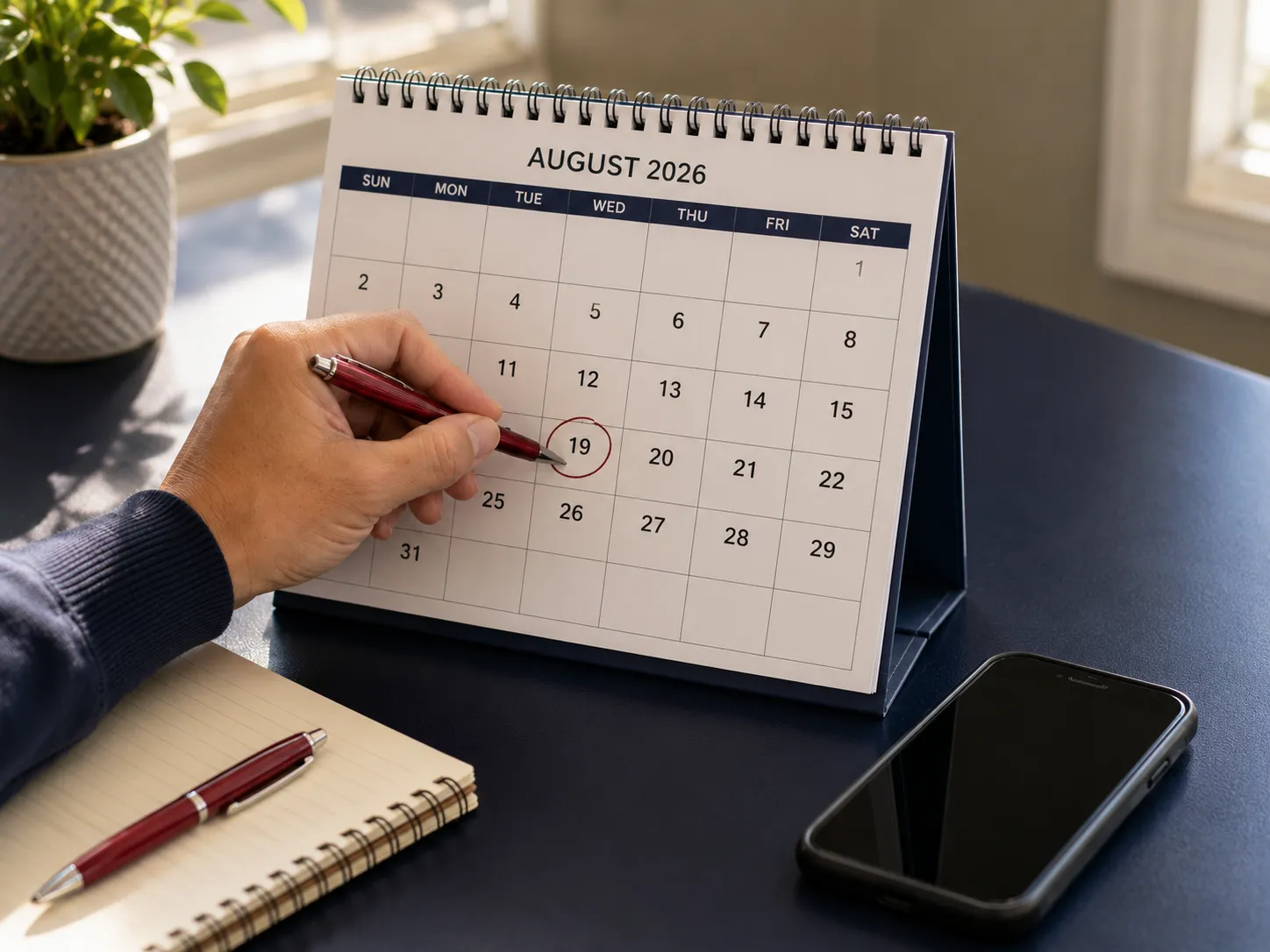 Calendar marking Florida's personal injury statute of limitations deadline