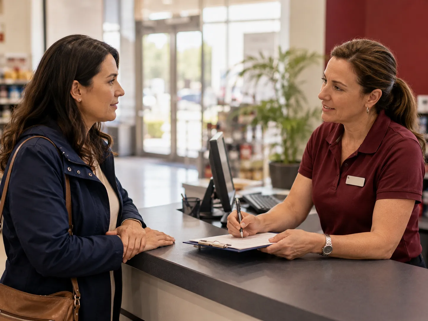 Manager filling out a written incident report after a fall
